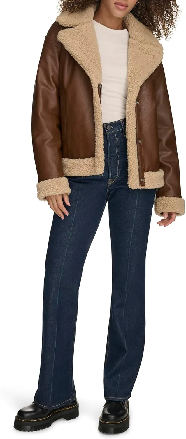 Levi's Women's Faux Leather Sherpa Lined Moto Jacket