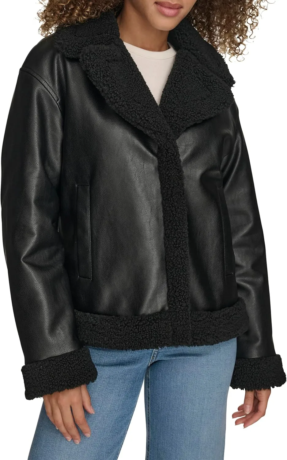 Levi's Women's Faux Leather Sherpa Lined Moto Jacket