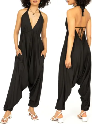 likemary Jumpsuits for Women - Comfortable & Sexy Onesie Halter Jumpsuit - One Size Rompers with Pockets - Sleeveless Jumper