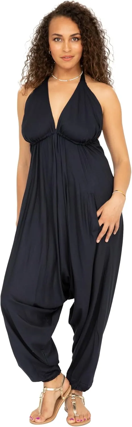 likemary Jumpsuits for Women - Comfortable & Sexy Onesie Halter Jumpsuit - One Size Rompers with Pockets - Sleeveless Jumper