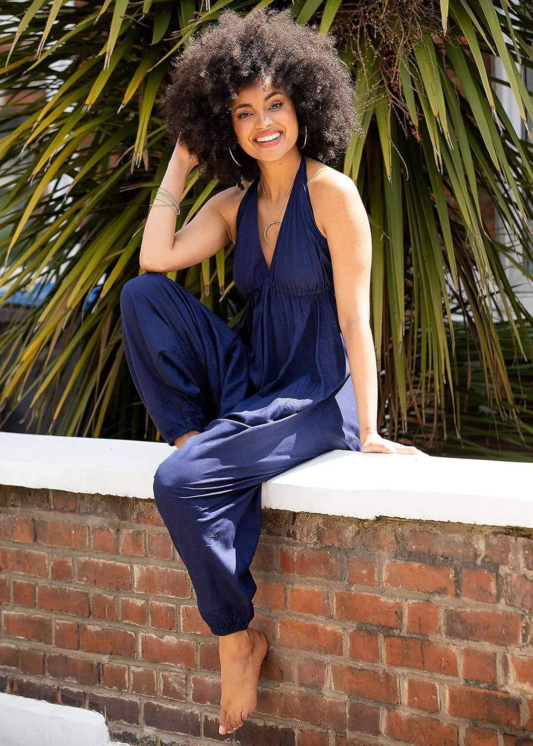 likemary Jumpsuits for Women - Comfortable & Sexy Onesie Halter Jumpsuit - One Size Rompers with Pockets - Sleeveless Jumper