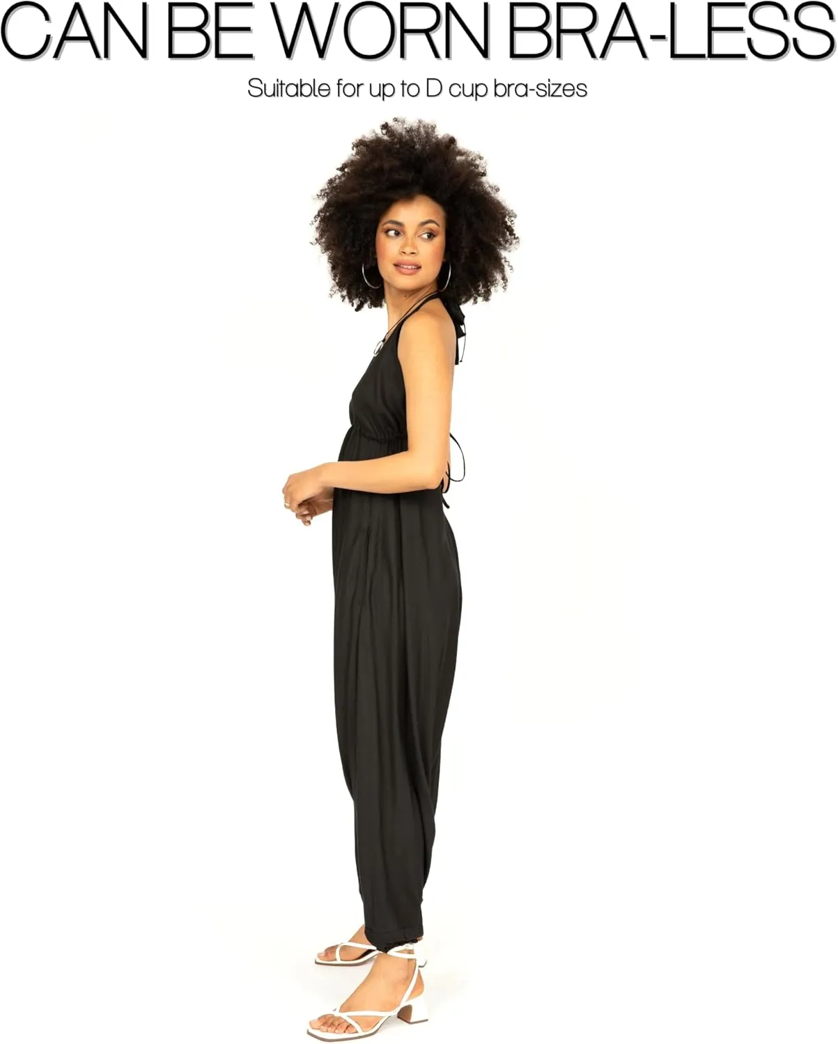 likemary Jumpsuits for Women - Comfortable & Sexy Onesie Halter Jumpsuit - One Size Rompers with Pockets - Sleeveless Jumper
