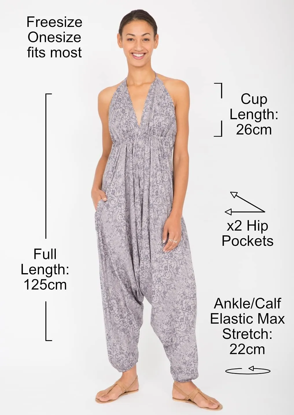 likemary Jumpsuits for Women - Comfortable & Sexy Onesie Halter Jumpsuit - One Size Rompers with Pockets - Sleeveless Jumper