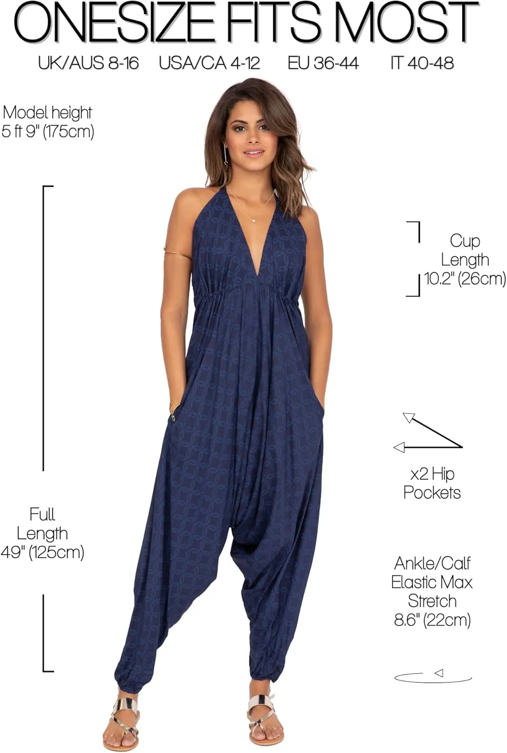 likemary Jumpsuits for Women - Comfortable & Sexy Onesie Halter Jumpsuit - One Size Rompers with Pockets - Sleeveless Jumper