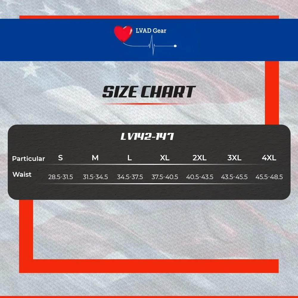 LVAD Medical Shorts Unisex for Heartmate 2 & 3  Comfortable & Durable | Available in White & Black