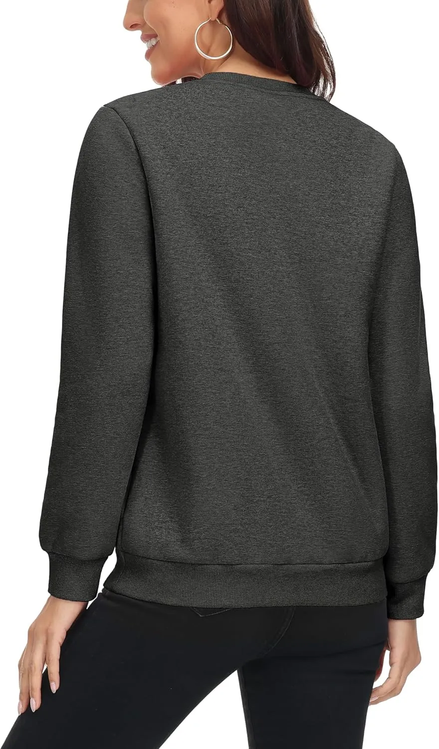 MAGCOMSEN Women's Sherpa Lined Sweatshirts Thermal Casual Crewneck Fleece Pullover Winter Warm Thick Long Sleeve Tops