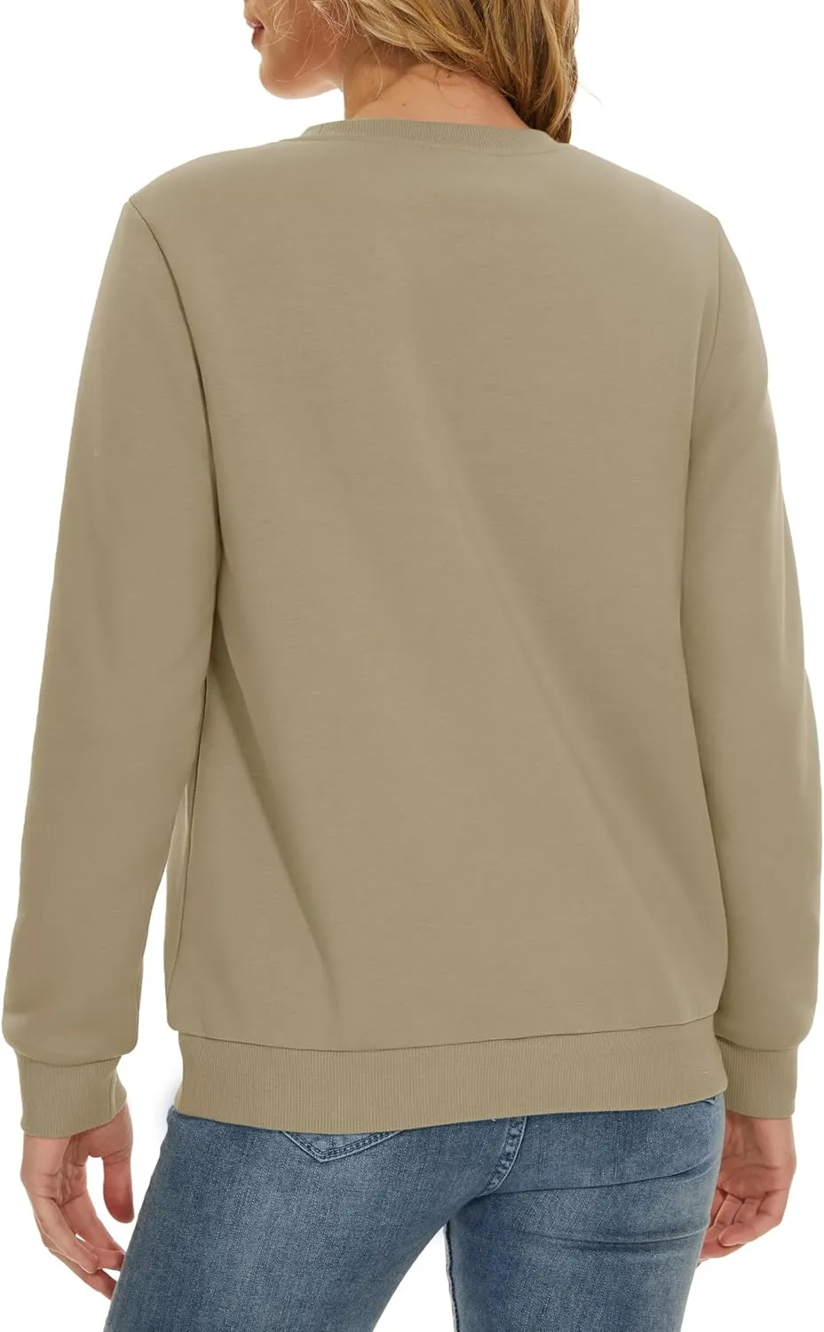 MAGCOMSEN Women's Sherpa Lined Sweatshirts Thermal Casual Crewneck Fleece Pullover Winter Warm Thick Long Sleeve Tops