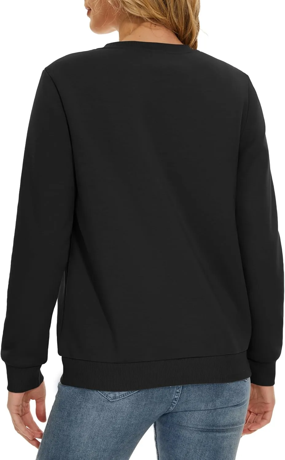 MAGCOMSEN Women's Sherpa Lined Sweatshirts Thermal Casual Crewneck Fleece Pullover Winter Warm Thick Long Sleeve Tops