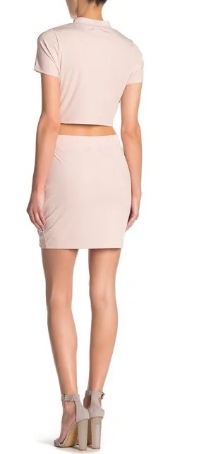 Material Girl Juniors' Lace-Up Rib-Knit Mini Skirt Multiple Sizes