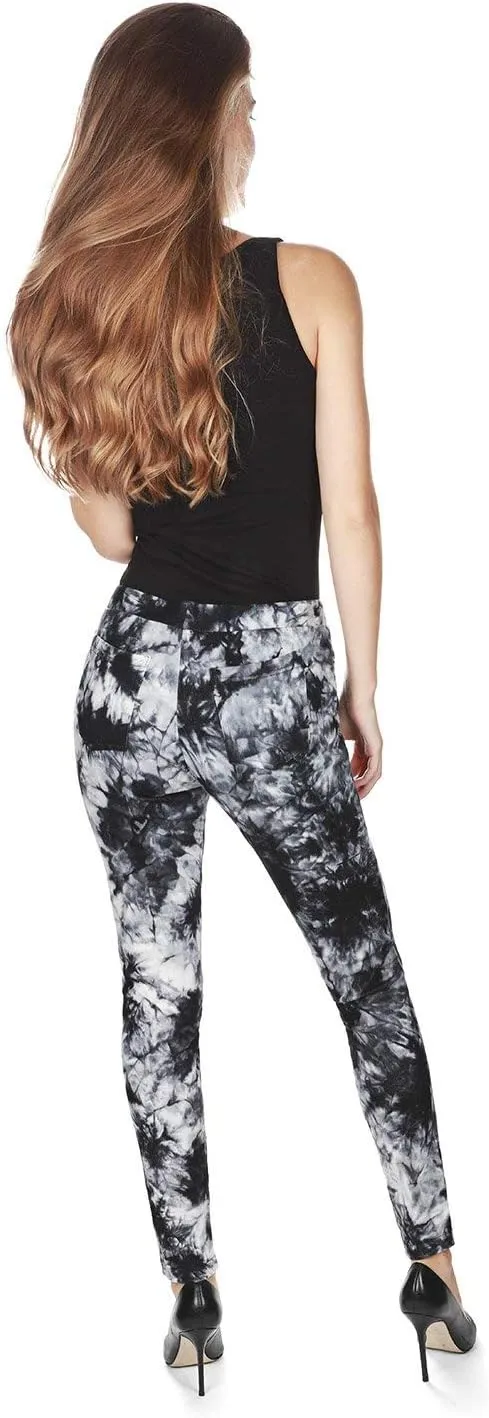 MeMoi Zip Tie Dye Soft Cotton Blend Leggings