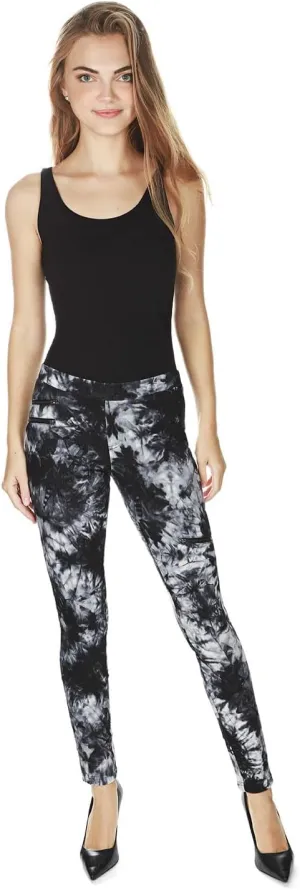 MeMoi Zip Tie Dye Soft Cotton Blend Leggings