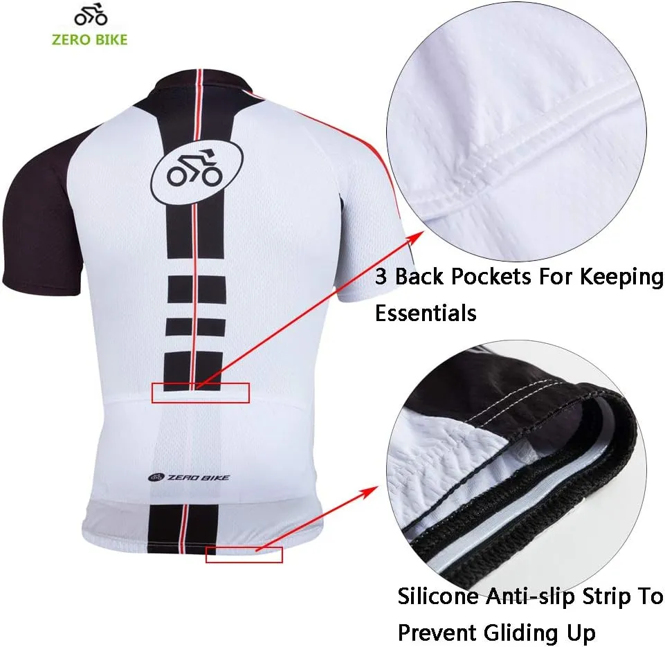 Men Breathable Quick Dry Comfortable Short Sleeve Jersey   Padded Shorts Cycling Clothing Set Cycling Wear Clothes