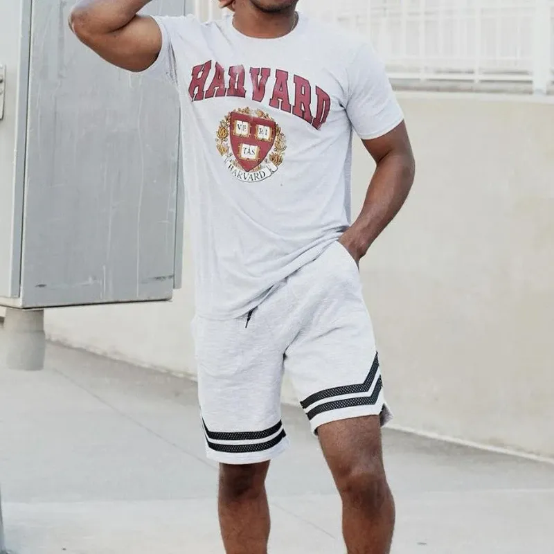 Men Round-Neck Sport Casual Two-Piece Suits