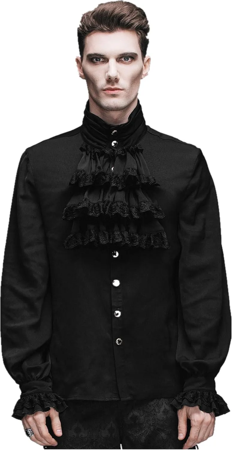 Men Victorian Gothic Vintage 3-Piece Suit Tailcoat Shirts Pants Set
