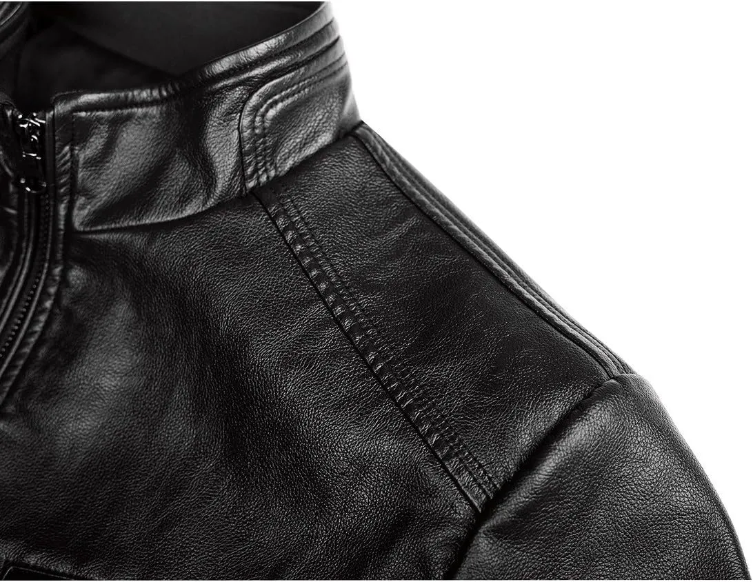 Men's Casual Faux Leather Jacket