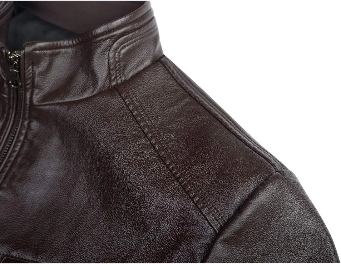 Men's Casual Faux Leather Jacket