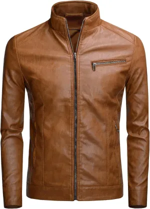 Men's Casual Faux Leather Jacket