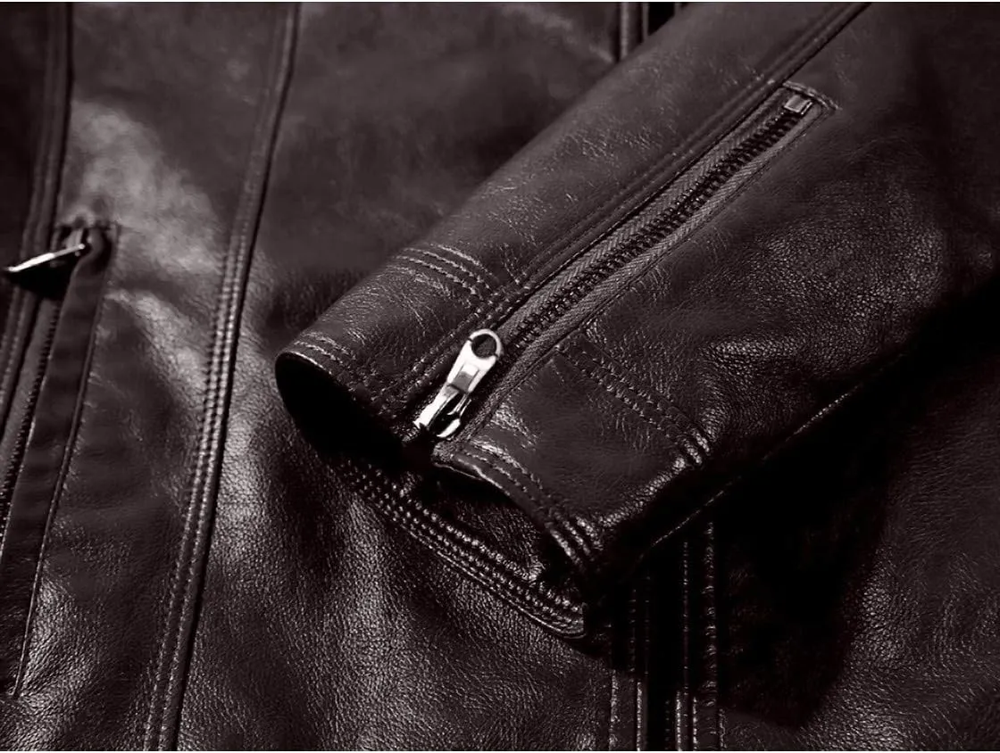 Men's Casual Faux Leather Jacket