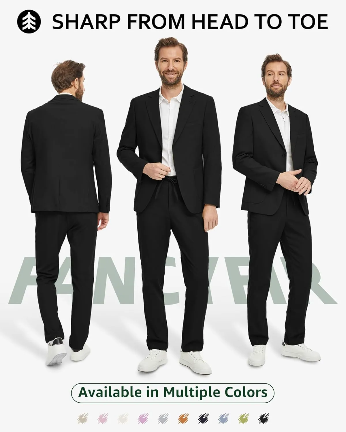 Men's Linen Suit 2 Pieces Regular Fit, Two Buttons Lightweight Jacket and Pants for Beach Wedding, Summer Prom