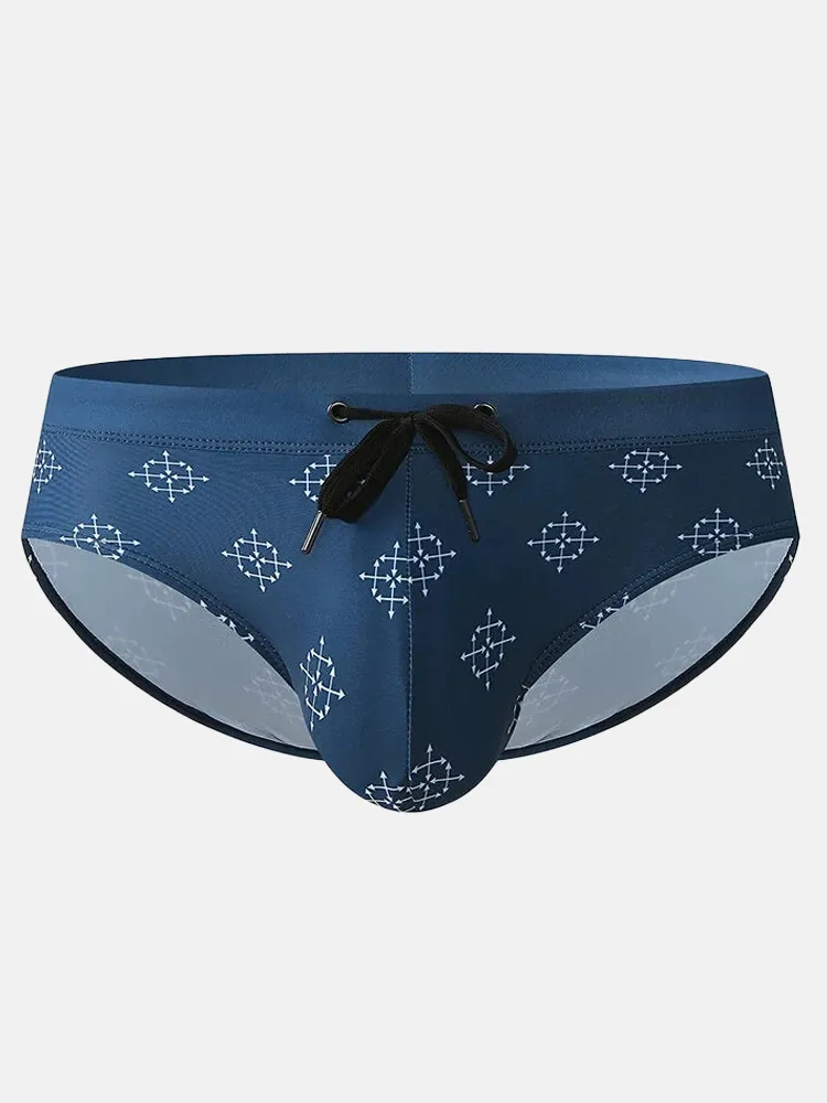 Men's Printed Low Rise Swim Briefs