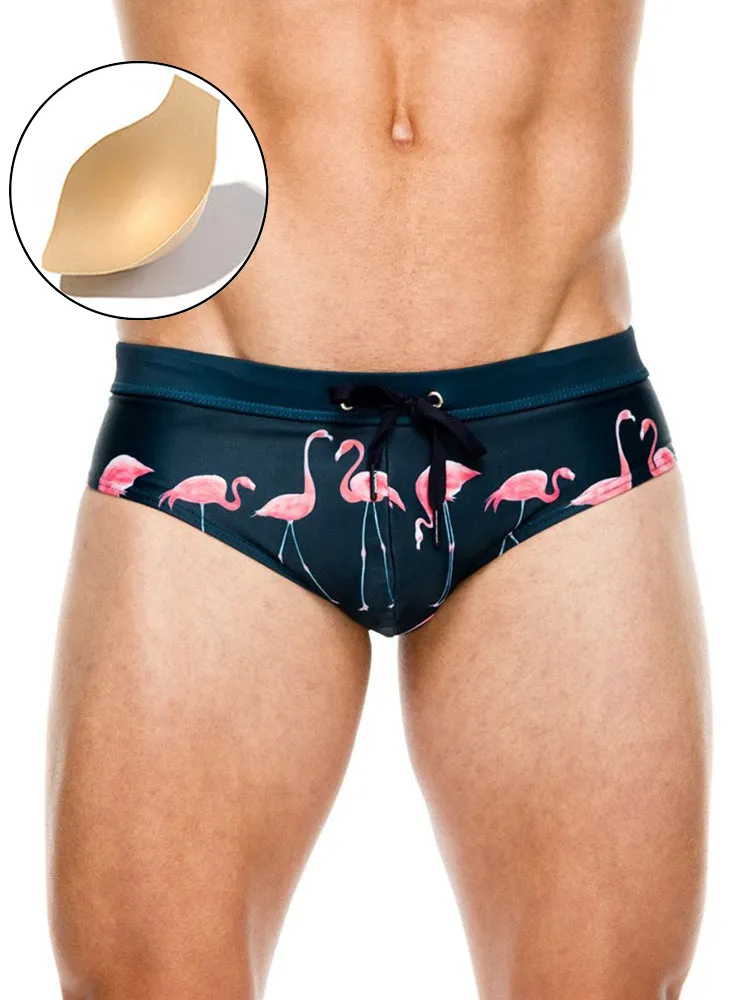 Men's Printed Low Rise Swim Briefs