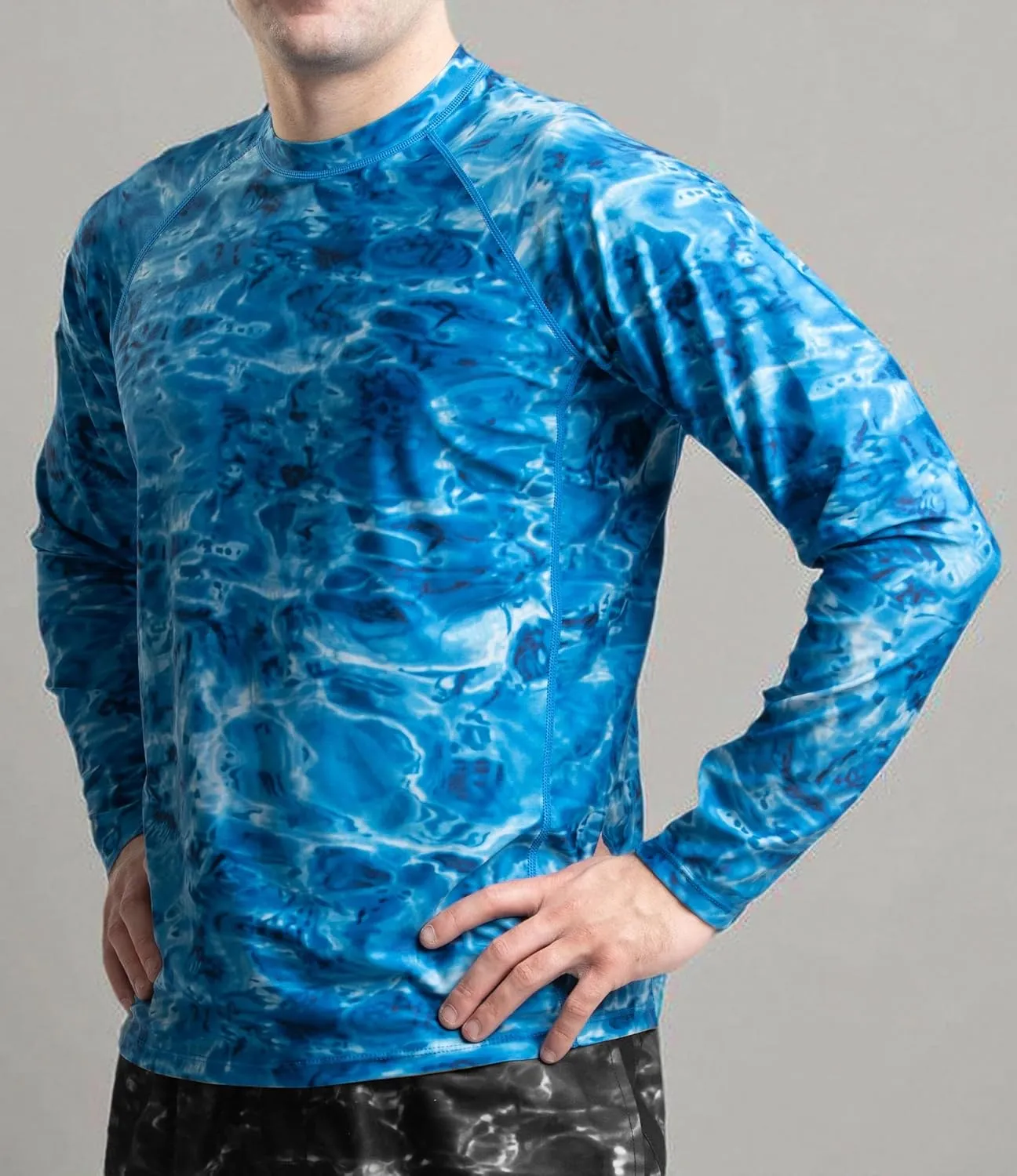 Mens Rash Guard Long Sleeve Water Shirt, Swimming Shirts for Men