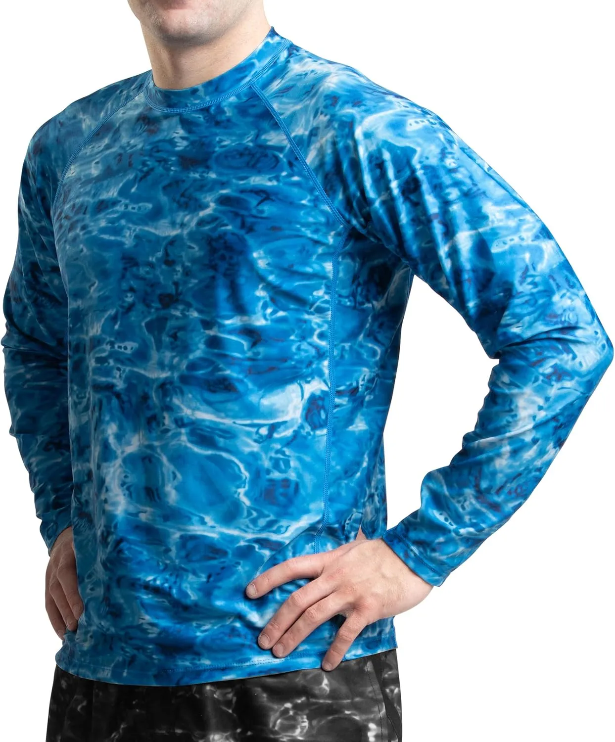 Mens Rash Guard Long Sleeve Water Shirt, Swimming Shirts for Men
