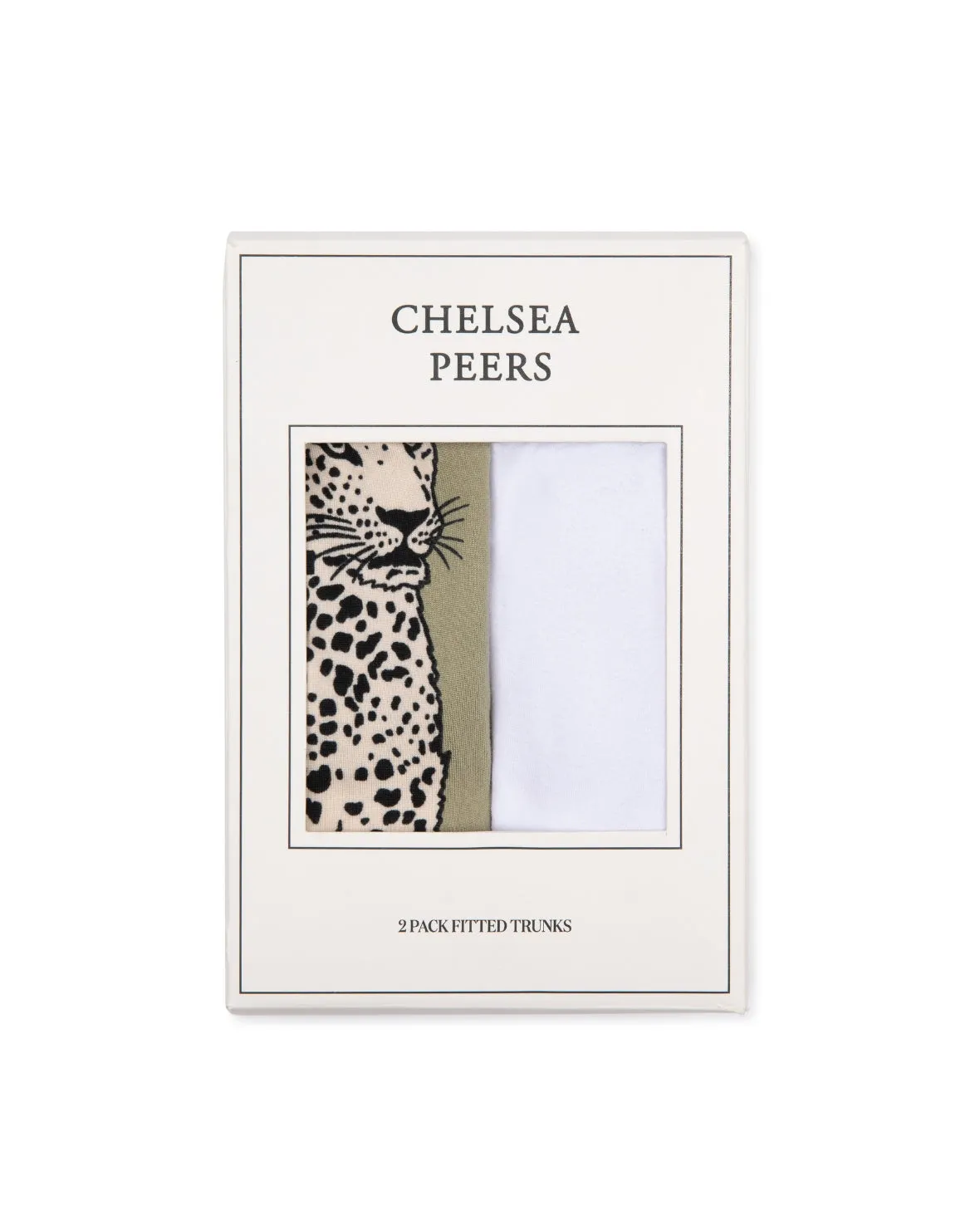 Men's Sage & White Leopard Print Pack of 2 Boxers
