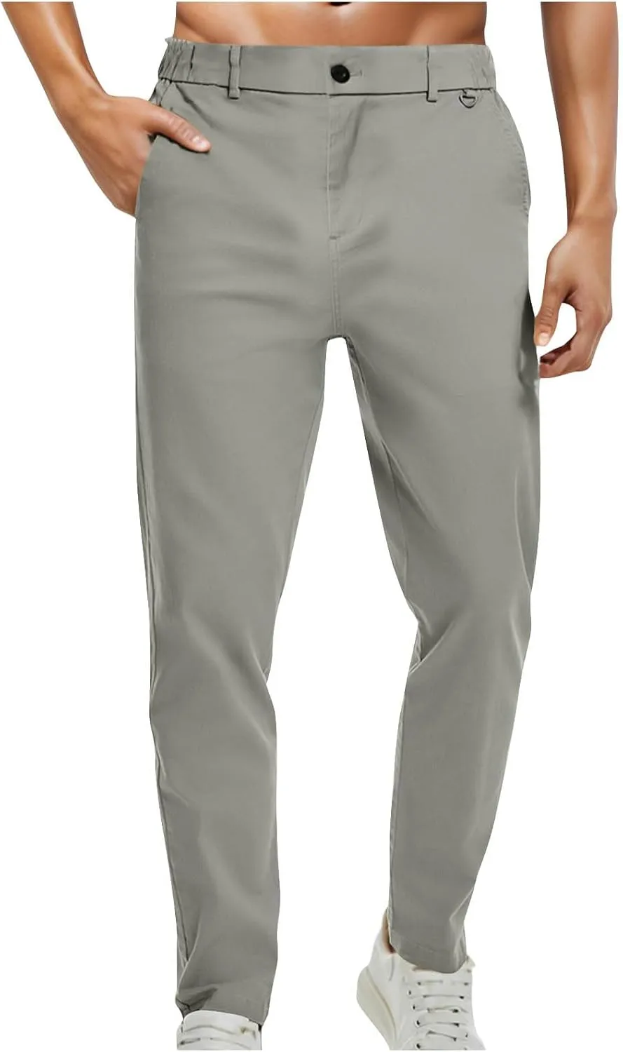 Men's Straight Leg Dress Pants Formal Slim Fit Trousers Stretch Office Comfortable Tailored Workwear Business Casual