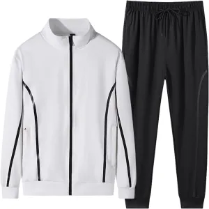 Men's Sweatsuits 2 Piece Spring Summer Loose Breathable Sport Youth Sportswear Full Zip Pocket Jacket Jogging Pants