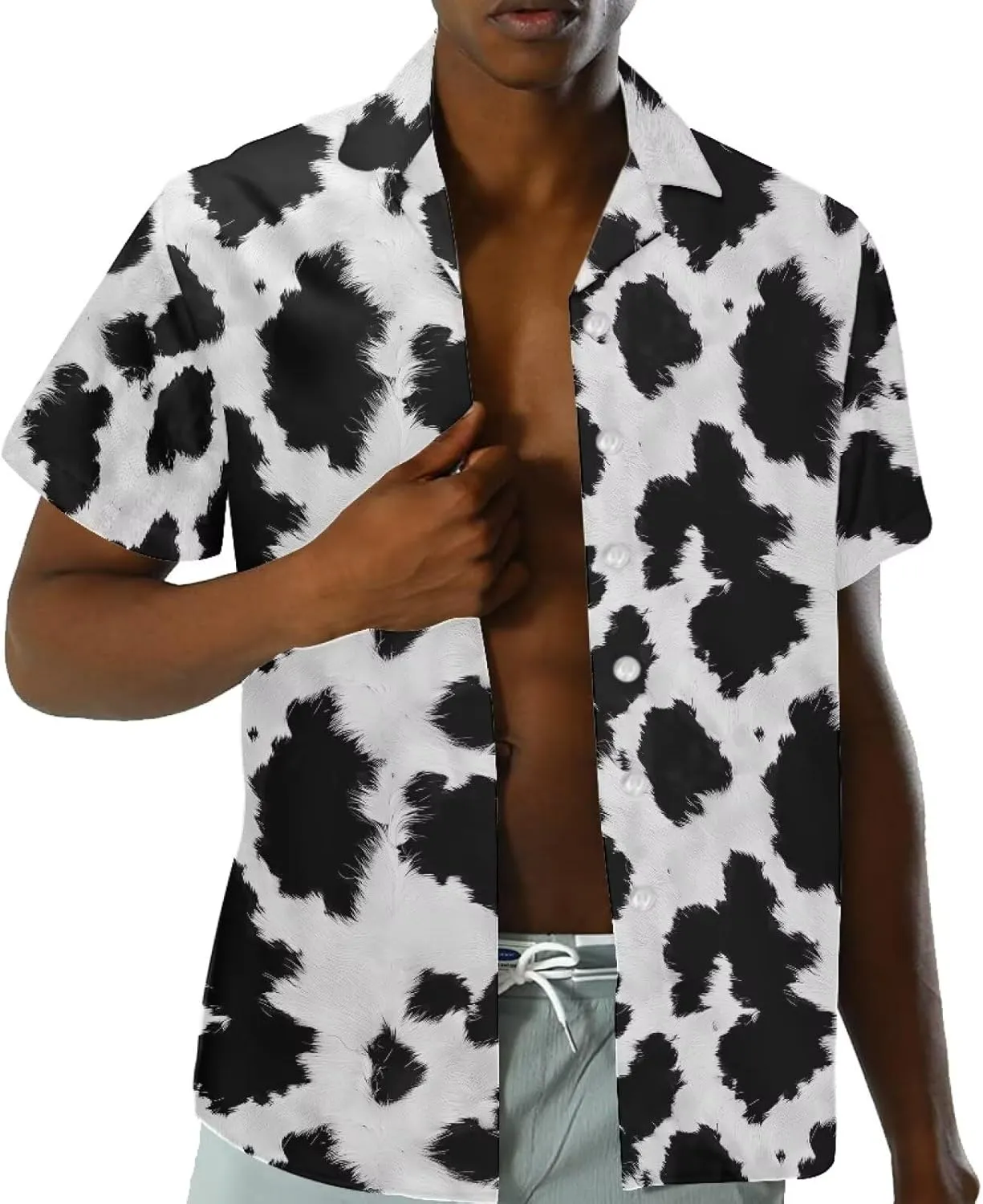 Mens Tropical Shirts Short Sleeve Button Down Shirt, Size 2XS-7XL