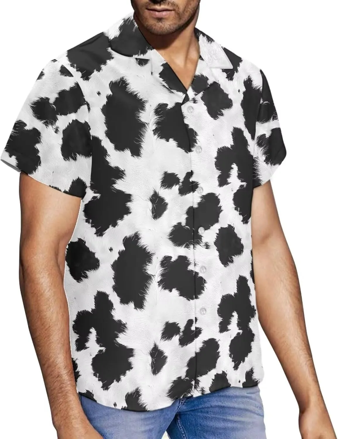 Mens Tropical Shirts Short Sleeve Button Down Shirt, Size 2XS-7XL