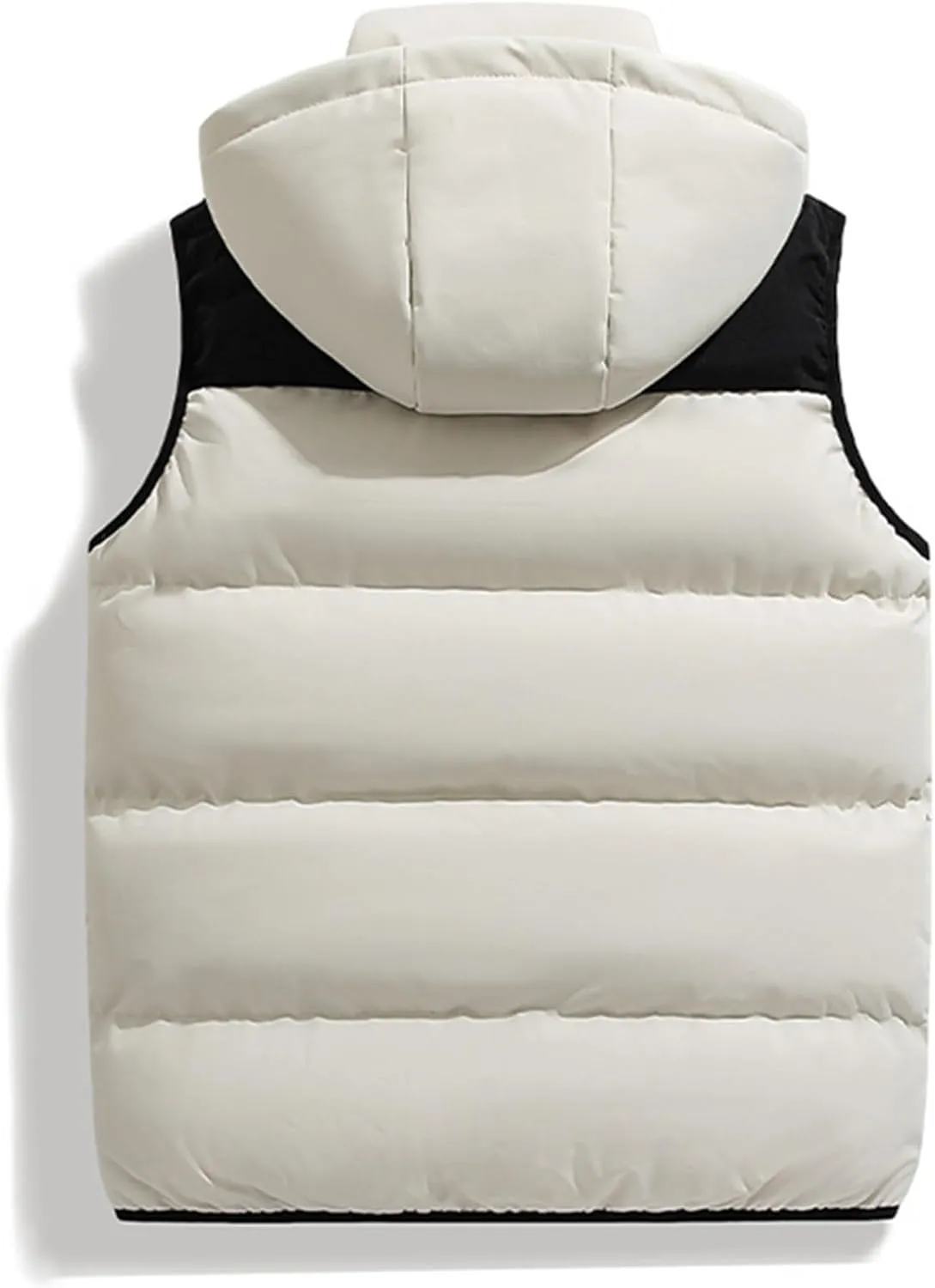Men's Winter Puffer Vest Removable Hooded Quilted Padded Sleeveless Vest Casual Warm Zip Up Jacket Outerwear