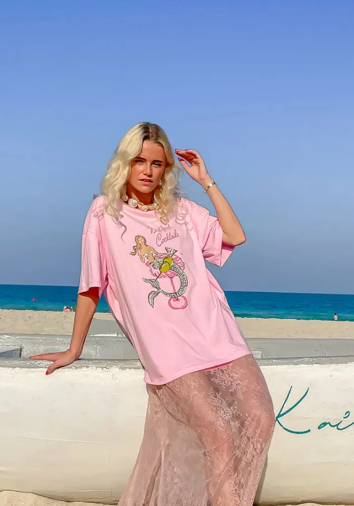 Mermaid Cocktail T-Shirt - Pink