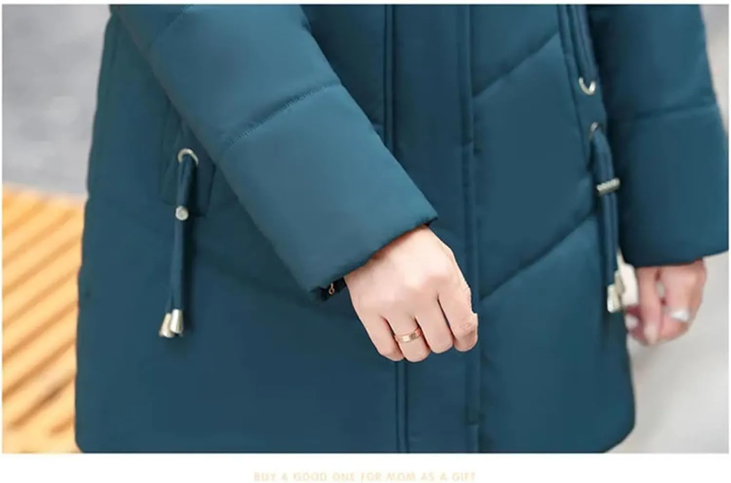 Middle-Aged Women's Parkas Jackets Winter Thick Fleece Warm Hooded Coats Down Cotton Padded Jacket Mother Overcoat