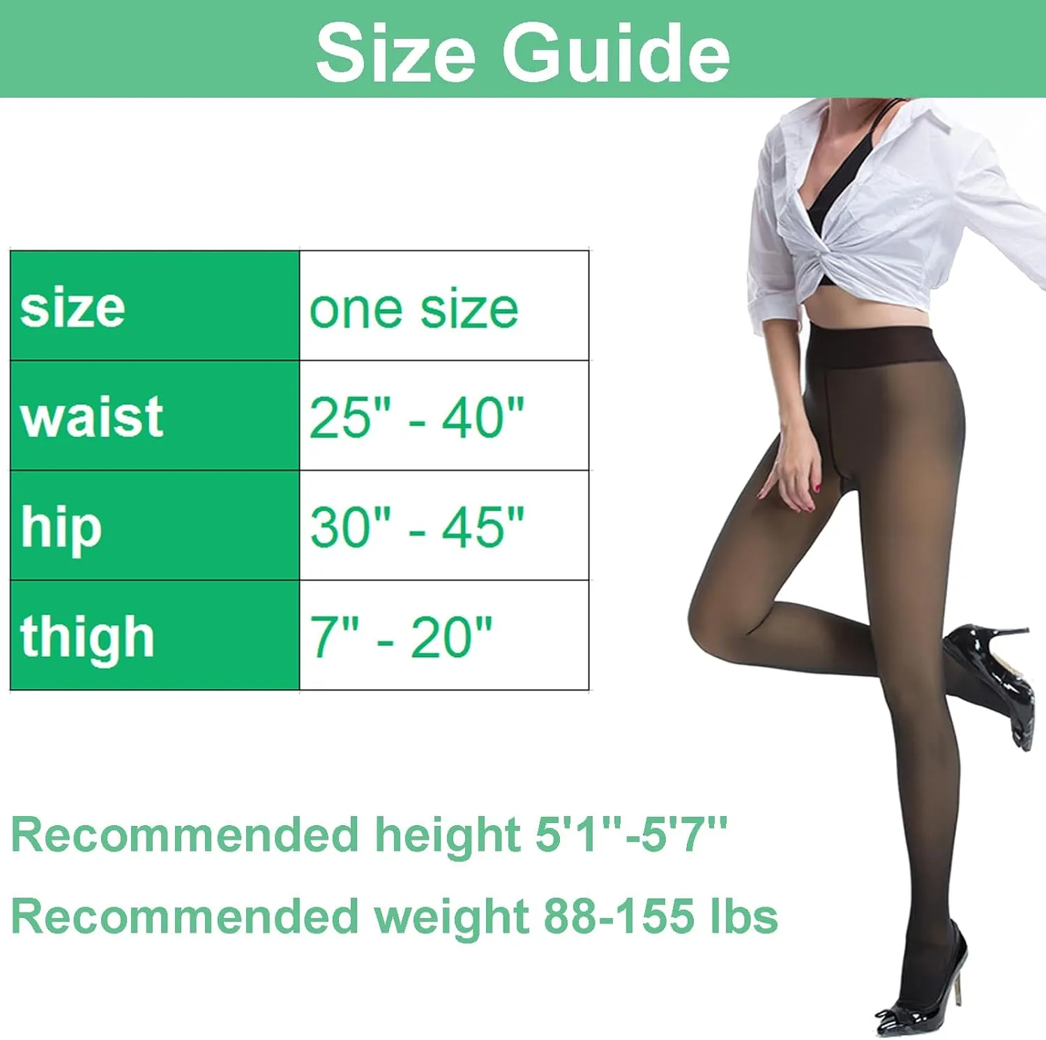 Mivnue Fleece Lined Tights for Women Winter Warm Sheer Black Womens Tights Thermal Thick Fake Translucent Pantyhose