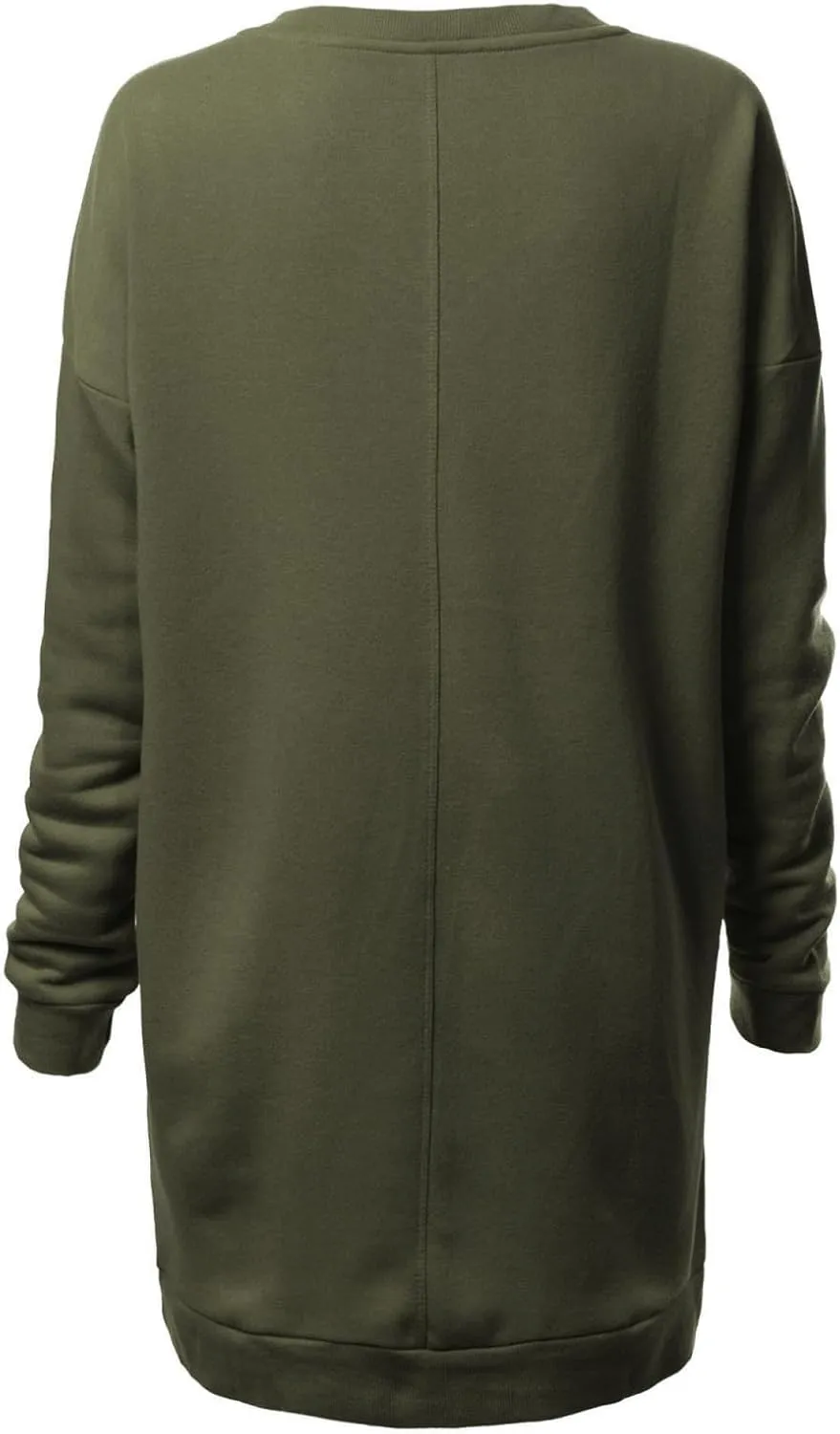 MixMatchy Women's Casual Oversized Crew Neck Fleece Pullover Sweatshirts Tunic Fall Outfits Y2K Winter Clothes