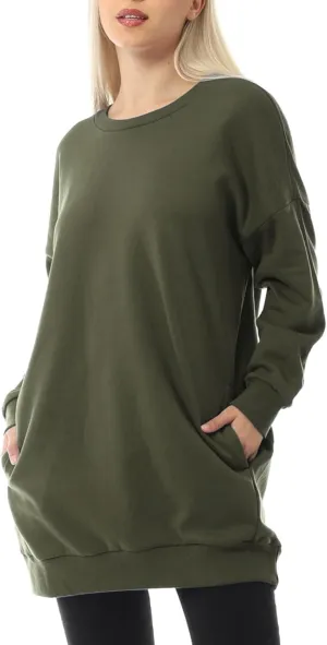 MixMatchy Women's Oversized Sweatshirts Crewneck Long Sleeve Tunic Pullover Fleece Sweater S-3X