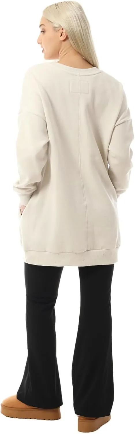 MixMatchy Women's Oversized Sweatshirts Crewneck Long Sleeve Tunic Pullover Fleece Sweater S-3X