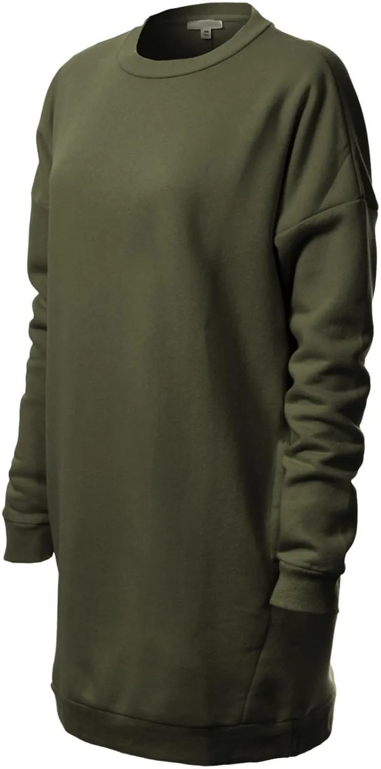 MixMatchy Women's Oversized Sweatshirts Crewneck Long Sleeve Tunic Pullover Fleece Sweater S-3X