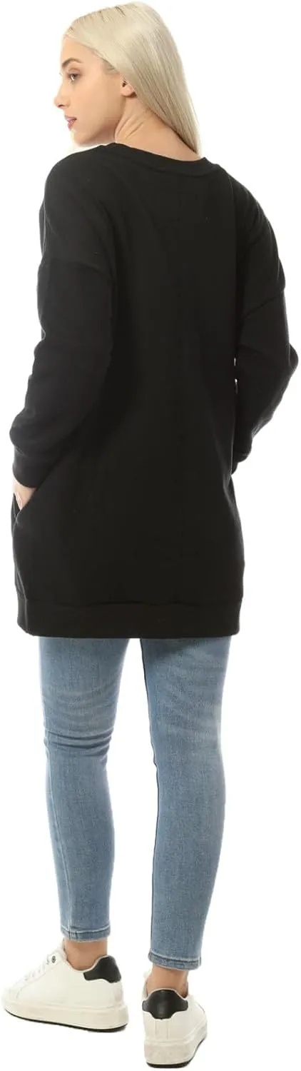 MixMatchy Women's Oversized Sweatshirts Crewneck Long Sleeve Tunic Pullover Fleece Sweater S-3X