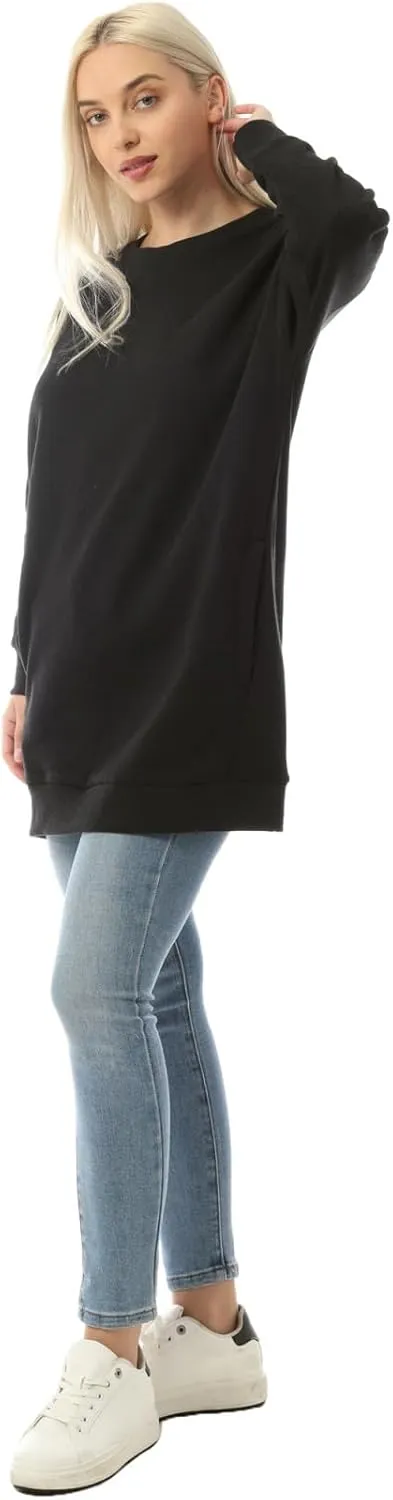 MixMatchy Women's Oversized Sweatshirts Crewneck Long Sleeve Tunic Pullover Fleece Sweater S-3X