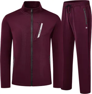MoFiz Mens Tracksuit Jogging Sports Sweatsuit Comfortable Outfits Casual Athletic Pants Full zip Jacket 2 Piece