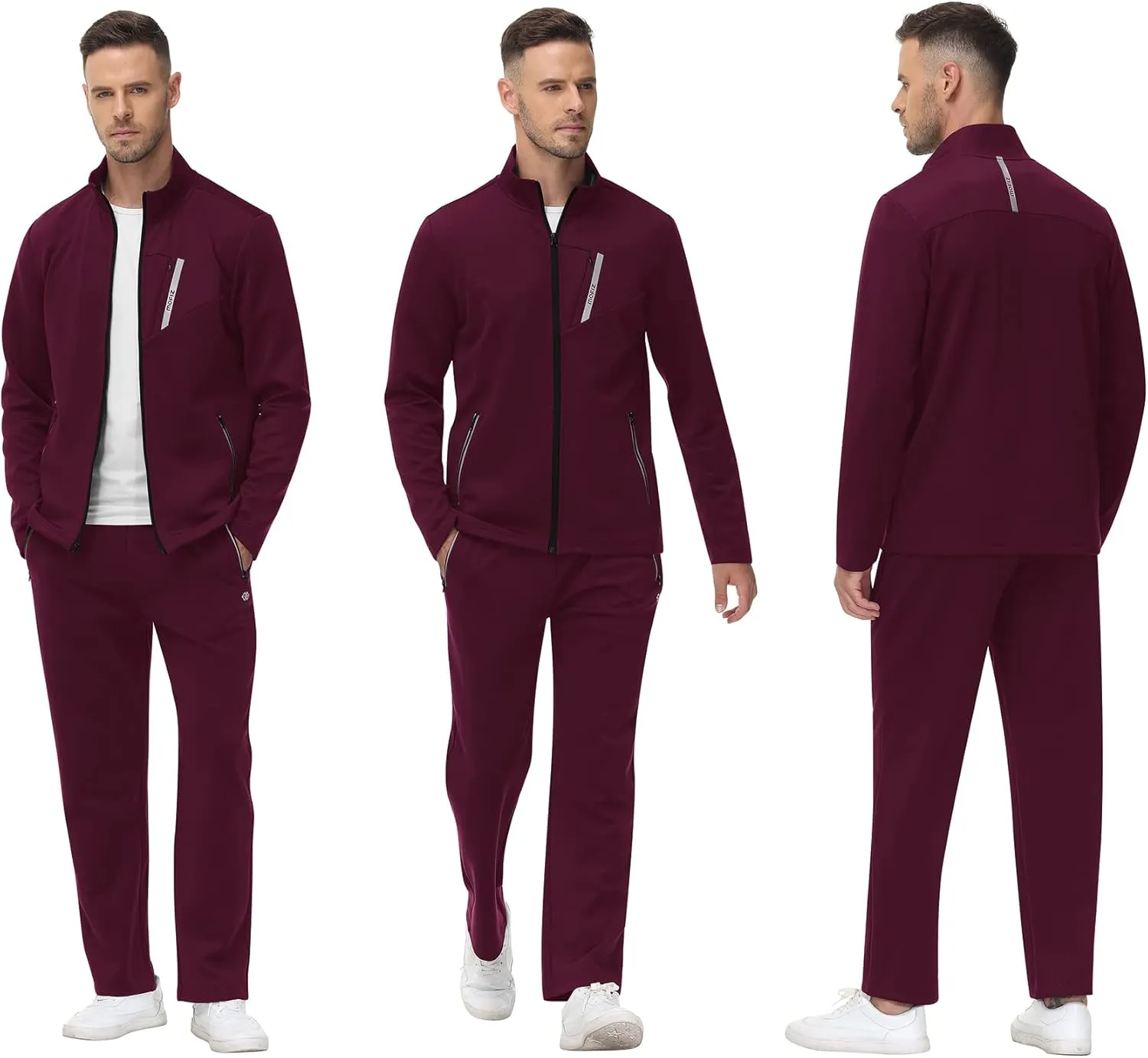 MoFiz Mens Tracksuit Jogging Sports Sweatsuit Comfortable Outfits Casual Athletic Pants Full zip Jacket 2 Piece