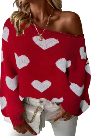 Mokayee Womens Long Sleeve Fall Sexy Casual Off The Shoulder Loose Fit Batwing Asymmetrical Pullover Sweater