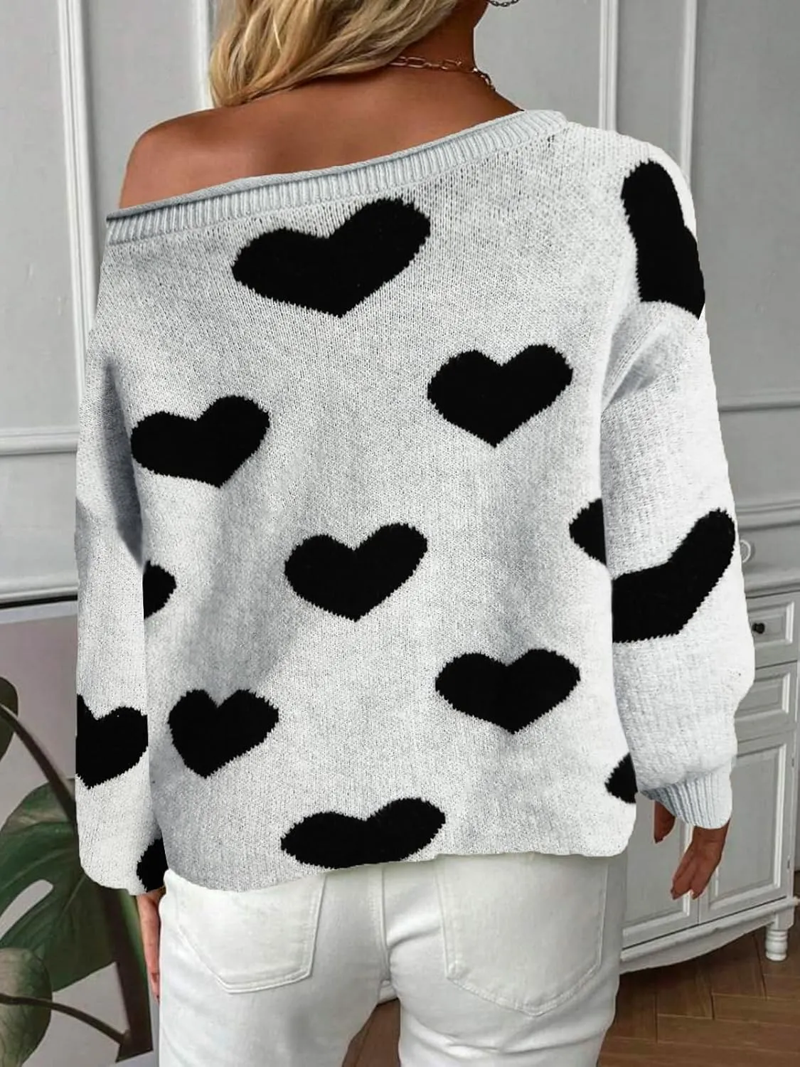 Mokayee Womens Long Sleeve Fall Sexy Casual Off The Shoulder Loose Fit Batwing Asymmetrical Pullover Sweater
