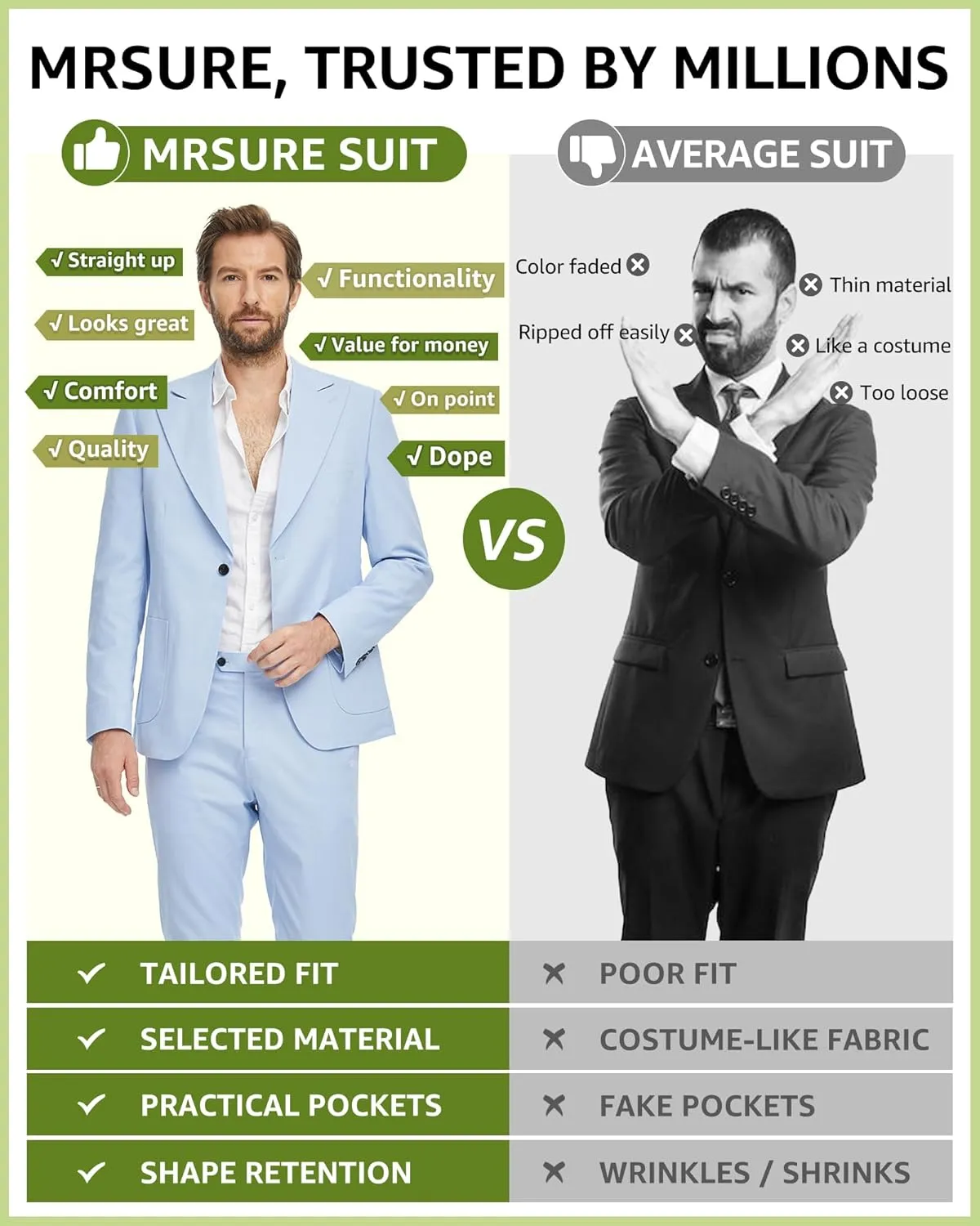 MrSure 2-Piece Mens Linen Suit, Slim Fit Blazer Pants Suit Set for Casual Beach Wedding Summer Groomsmen