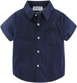Mud Kingdom Little Boys Dress Shirts Short Sleeve Cute Summer