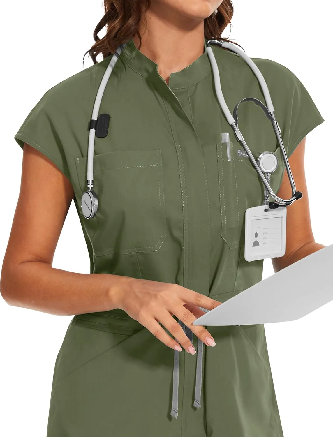 niaahinn Women Scrubs Sumpsiut - Comfortable Women's Medical Scrub Set Soft Stretch Jogger Scrub