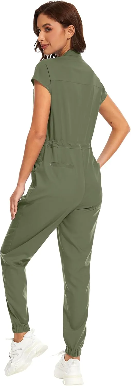 niaahinn Women Scrubs Sumpsiut - Comfortable Women's Medical Scrub Set Soft Stretch Jogger Scrub